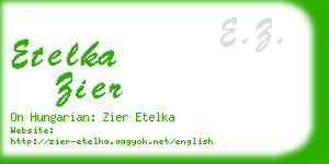 etelka zier business card